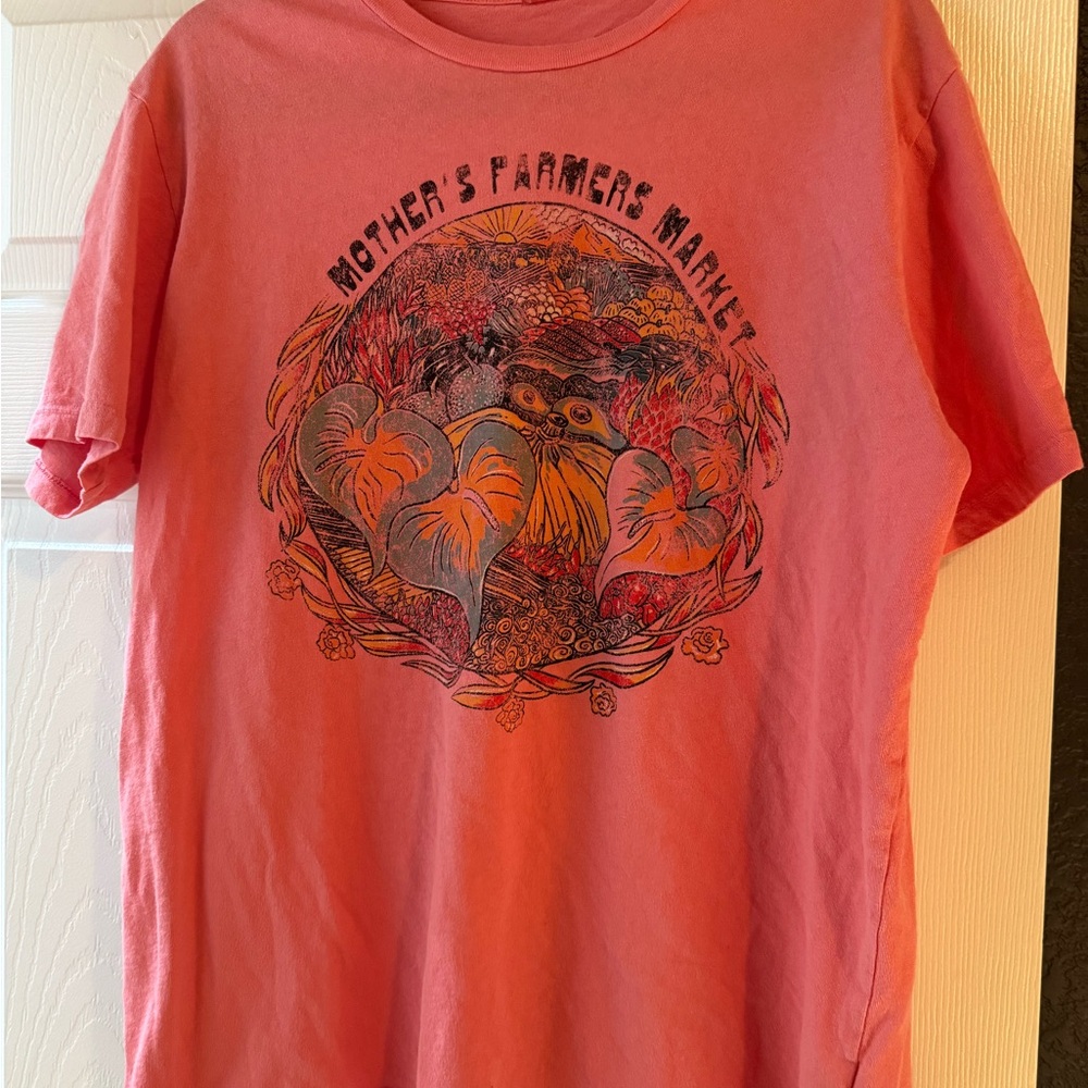 MOTHER Vibrant Pink Oversized Graphic Tee Size Large